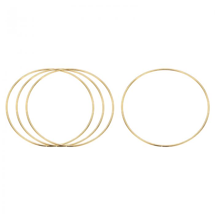 クラフト用メタルフープ4個 5.5インチドリームキャッチャーリングフローラルマクラメフープ ウェディン..