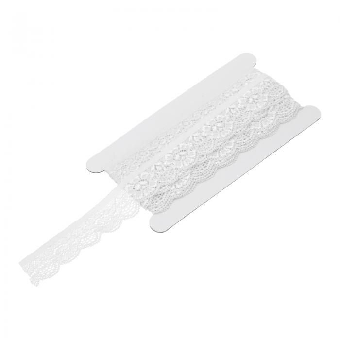 レーストリムヴィンテージクロシェ0.98" x 5ヤード漂白レースリボン DIYスクラっプブッキング衣類生地ウェディング装飾ギフト包装