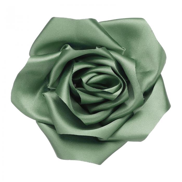 ローズフラワーブローチとピン、4.3インチのフラワーラペ ルピン、女性用ウェディングパーティーダンスドレススーツ衣類アクセサリー宝石ギフト(スタイル2オリーブ緑...