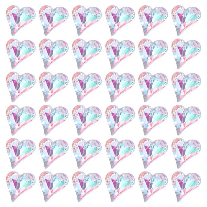 40個3DハートABブルーネイルラインストーン12x13 mm K9ガラス水晶ラインストーンポイン トバック クルックドハートジェムズネイル装飾アートDIYデコ...