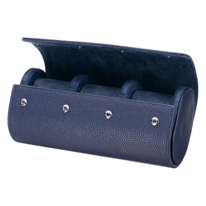 ウォッチロールトラベルケース3スロット、男性と女性用のポータブルレザーウォッチケース、取り外し可..