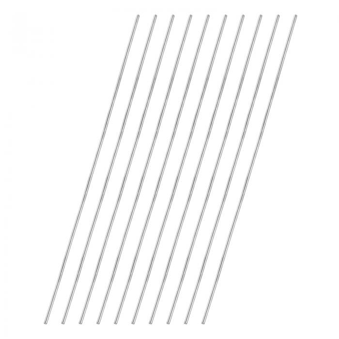 10個304ステンレス鋼丸棒 1/8"直径 18"(450mm)長さ 金属実体シャフト棒 スチールスティック旋盤バーク..
