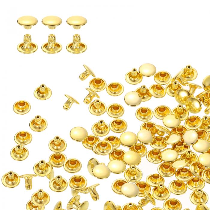 両面カシメ レザーリベット 8x6mm 100個セット レザークラフト DIY 手作り ベルト 布革細工 靴 ジーン..