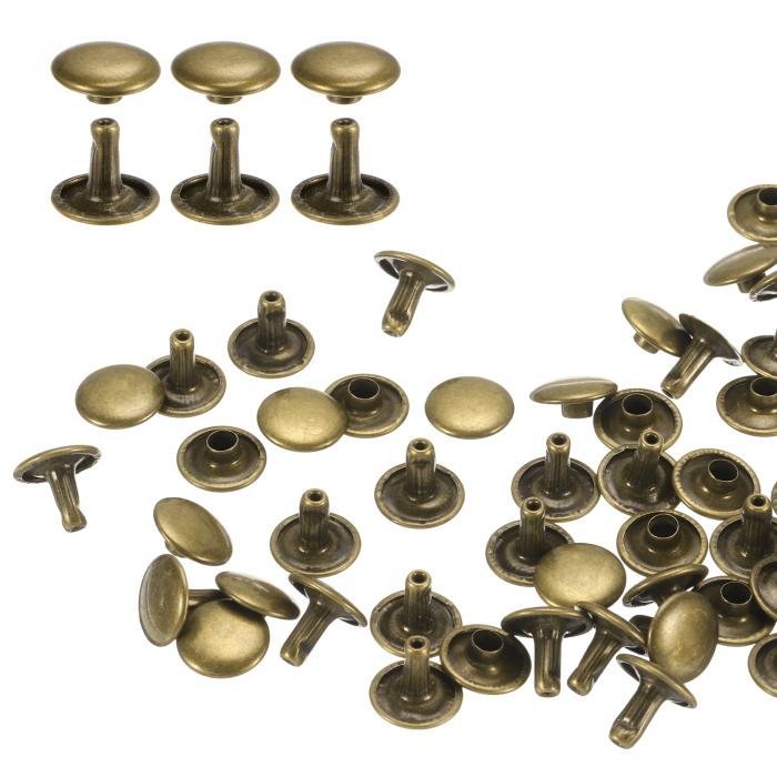 両面カシメ レザーリベット 10x8mm 100個セット レザークラフト DIY 手作り ベルト 布革細工 靴 ジーン..