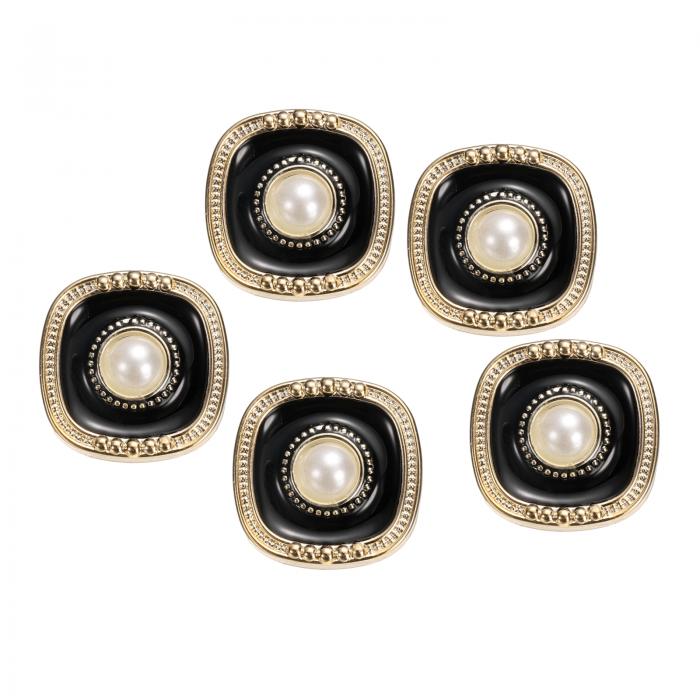 5個入り 40L 金ホワイト フォーパールボタン 25mm 直径 0.47" 厚さ プラスティック製 ラウンドボタン ..