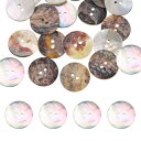 20個 丸い天然貝ボタン 18mm 2穴真珠 母貝クラフト貝ボタン 服 シャツ ドレス 縫製DIYクラフト作り用 ダークスモークグレー