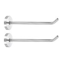 2個5.7インチコートフック、ステンレス製ロングノーズ壁掛けフック、居間、バスルーム、クローゼット、ワードローブ用のローブタオルハンガー、シルバートーン