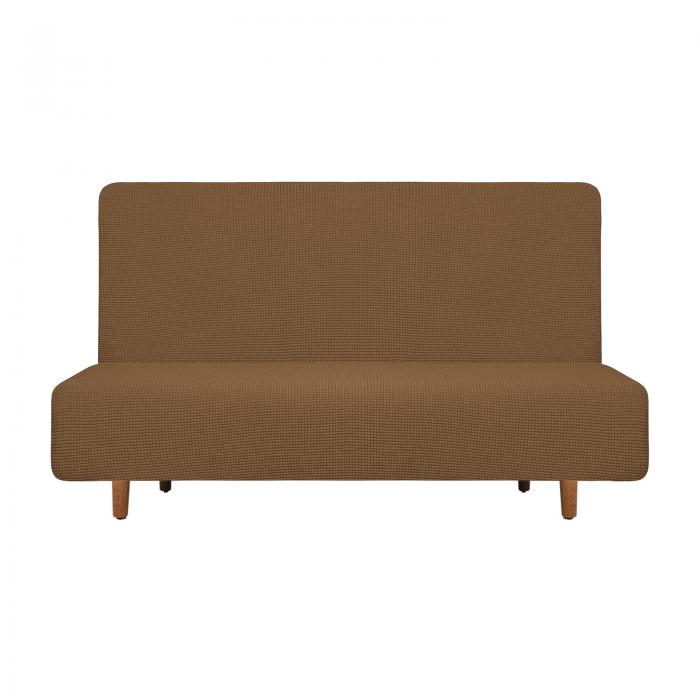 弾性ソファベッドカバー ポリエステル製ソファスリップカバー アームレストなし 居間用 長さ120-150cm/..