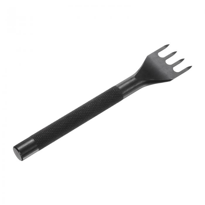 レザーステッチングパンチ6mm 4本爪炭素鋼レザーパンチホールツールチゼルDIYクラフトハンドバッグ財布..