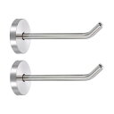 2個4インチコートフック、ステンレス製ロングノーズ壁掛けフック、居間、バスルーム、クローゼット、ワードローブ用のローブタオルハンガー、シルバートーン