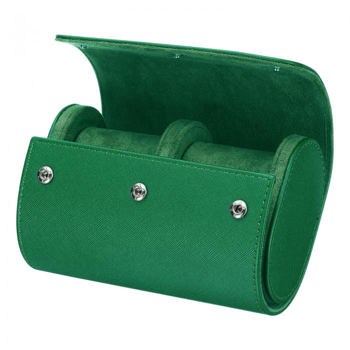 メンズとレディース用のポータブルレザーウォッチケース、2スロットのウォッチロールトラベルケース。..