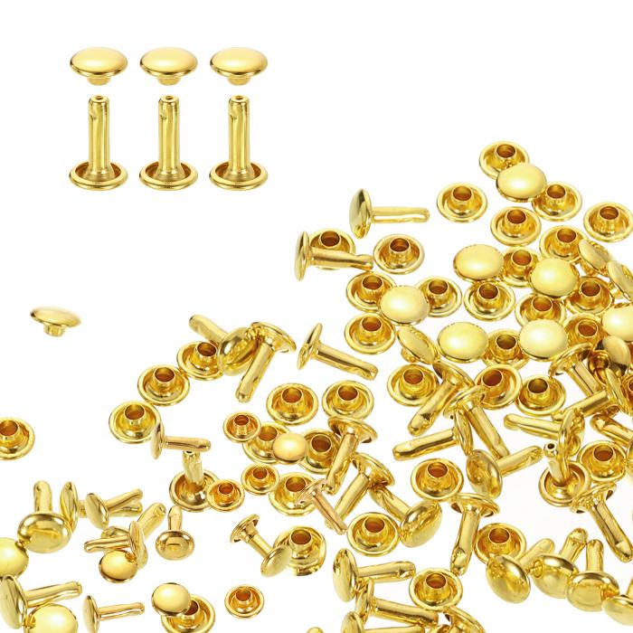 両面カシメ レザーリベット 7x10mm 80個セット レザークラフト DIY 手作り ベルト 布革細工 靴 ジーン..