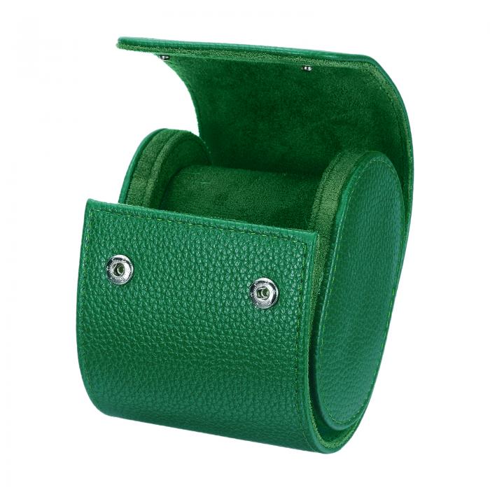 メンズとレディース用のポータブルレザーウォッチケース、シングルスロットのウォッチロールトラベルケ..