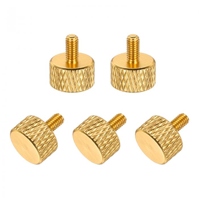 5個M3x6mmフラットヘッドニュート゛ルつまみねし゛ ソリット゛アルミニウム合金完全ねし゛付きサムスク..