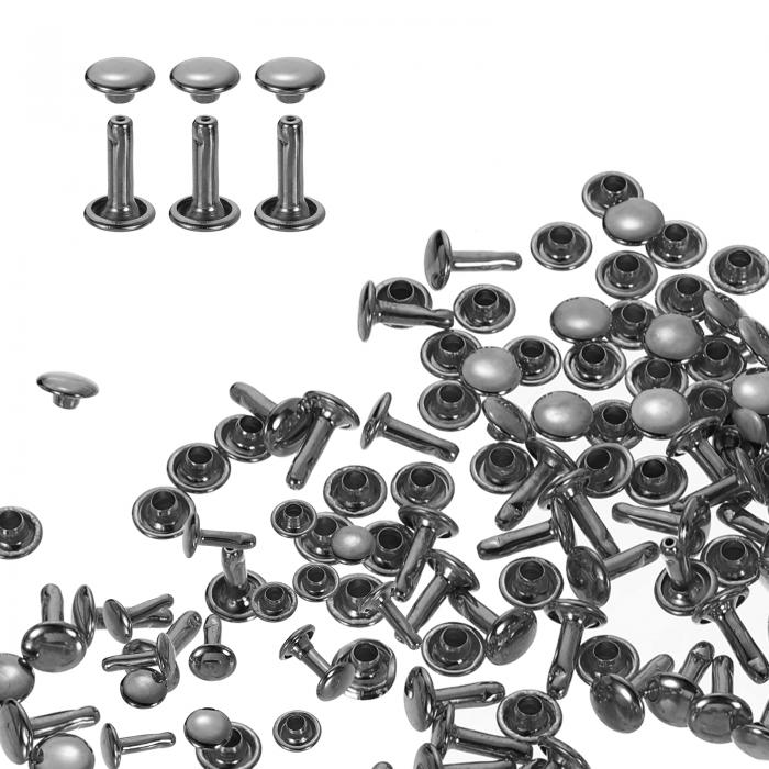 両面カシメ レザーリベット 7x10mm 100個セット レザークラフト DIY 手作り ベルト 布革細工 靴 ジーン..