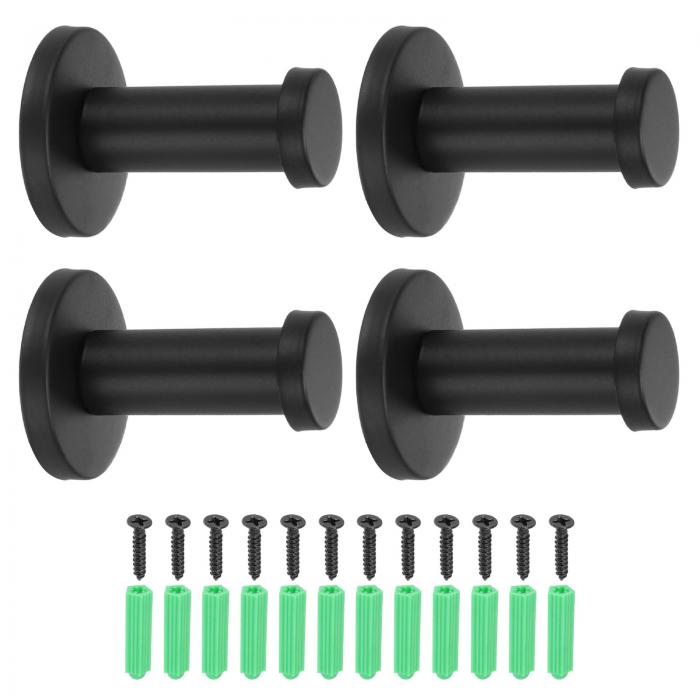 4個のステンレス製バスルームタオルフック、2x0.7インチのヘビーデューティーローブコートフック、丸い壁掛けフック、ベッドルーム、キッチン、クローゼット、キャビ...