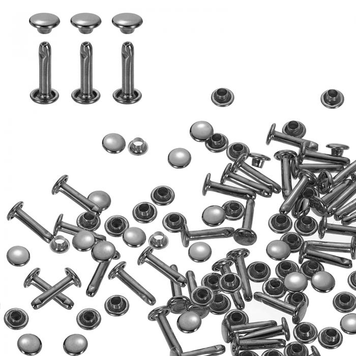 両面カシメ レザーリベット 6x12mm 80個セット レザークラフト DIY 手作り ベルト 布革細工 靴 ジーン..