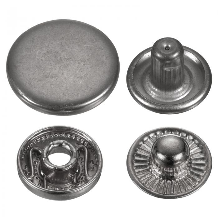 30セットプレススタッドキャップボタン15mmメタルスナップファスナーアロイボタンバッグレザーマリンボ..