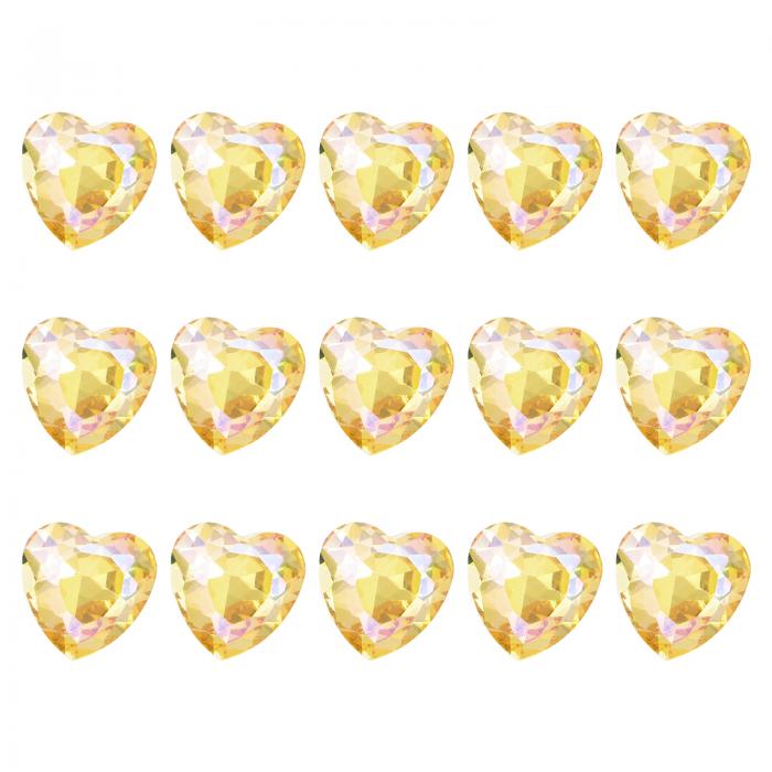 15個3DハートオレンジネイルラインストーンK9ガラス水晶ラインストーンポイン トバック クルックドハートジェムズネイル装飾アートDIYデコレーションクラフト8...