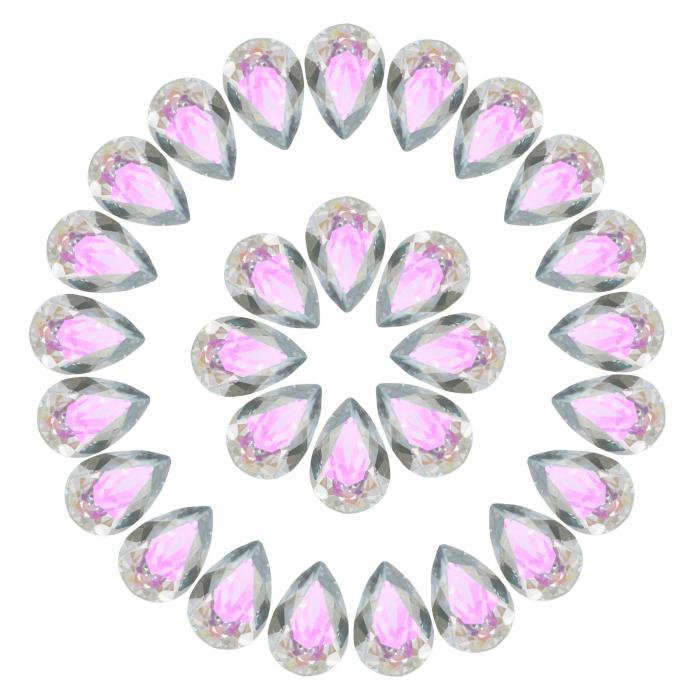 48個3Dティアドロップラインストーンダイヤモンドネイル装飾水晶ポイン トバックK9ガラスラインストーン水晶宝石メイキング クラフト 8x12mm AB透明