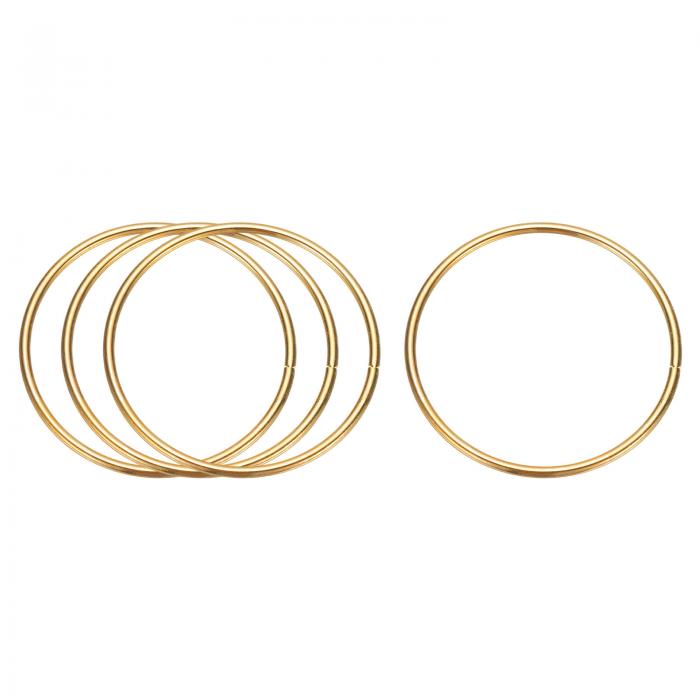 クラフト用メタルフープ4個 2.6インチドリームキャッチャーリングフローラルマクラメフープ ウェディン..