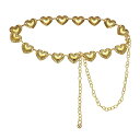 ウェスタンメタルコンチョベルト ウィメンズウエストチェーンベルト ジーンズドレスとのカントリーコンサートアウトフィット ビンテージハート 金トーン