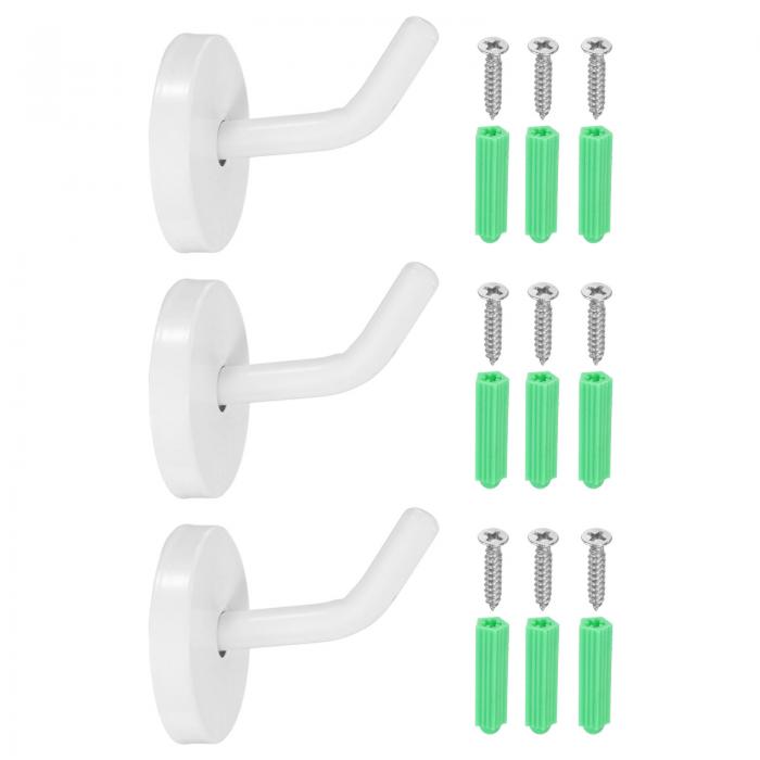 3個のステンレス製コートフック、2x0.3インチの象の鼻ヘビーデューティーローブバスルームタオルフックラウンド壁掛けフック(ネジ付き)ベッドルームキッチンクロー...