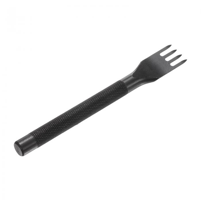 レザーステッチングパンチ4mm 4本爪炭素鋼レザーパンチホールツールチゼルDIYクラフトハンドバッグ財布..