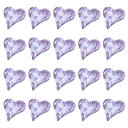 20個3Dハートバイオレットパープルネイルラインストーン12x13 mm K9ガラス水晶ラインストーンポイン トバック クルックドハートジェムズネイル装飾アート...