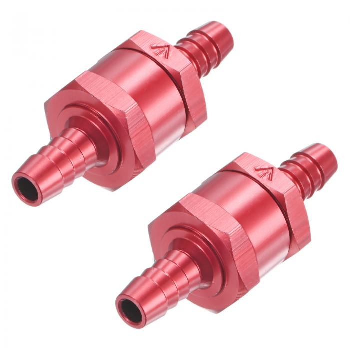 M METERXITY 2個入り燃料オイルチェックバルブ 5/16" 8mmアルミニウム合金ノンリターンワンウェイチェ..