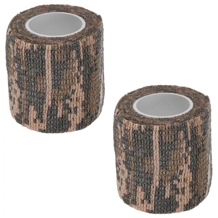 TIXIPEM 2.0IN x 14.76FT カモテープラップ [2ロール] - カモフラージュ自己粘着フォームテープ 屋外射..