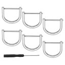 PATIKIL 1" Dリングねじ込みシャックル 6個 ホースシューU字型Dリング亜鉛合金半円形バックル 財布キーチェーンカラーアクセサリークラフト用交換品 シルバー