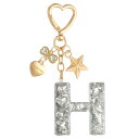 PATIKIL かわいいイニシャルレターキーチェーン レターH 女性用ブリングラブバタフライスター バッグバックパック財布車のキーカップアクセサリーシルバー