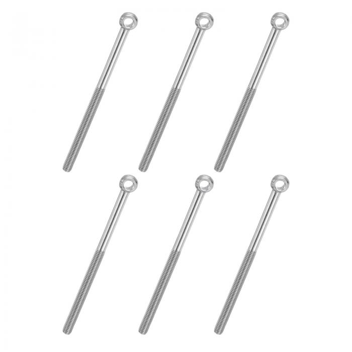 PATIKIL アイボルト M6x90mm 6個 ステンレス製 ボルトセット 吊り下げ 家具の固定 補強 家庭 事務所 機..