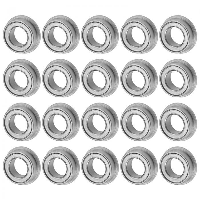 M METERXITY 20パックMF74ZZフランジ付きボールベアリング 4mm x 7mm x 2.5mmダブルメタルシールクロム..