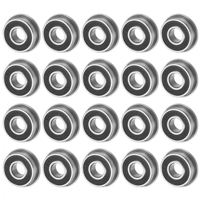 M METERXITY 20パックF696-2RSフランジ付きボールベアリング 6mm x 15mm x 5mmダブルラバーシールクロ..