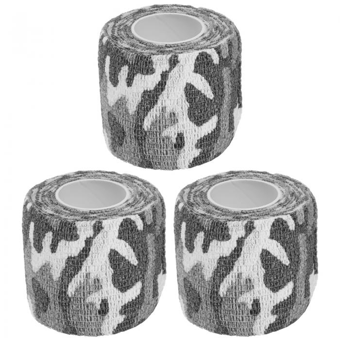 TIXIPEM 2.0インチ x 14.76フィート カモフラージュテープラップ [3巻] - カモフラージュ自己粘着フォームテープ 防水 非反射 屋外射撃＆狩猟＆登山＆キャンプ用 - [スノーランド]