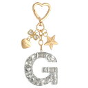 PATIKIL かわいいイニシャルレターキーチェーン レターG 女性用ブリングラブバタフライスター バッグバックパック財布車のキーカップアクセサリーシルバー