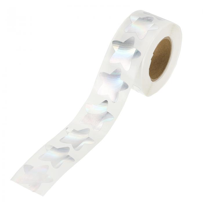 PATIKIL 1インチスターステッカーロール 1ロール/500個の自己粘着プレートフラッシュスターラベルメタ..