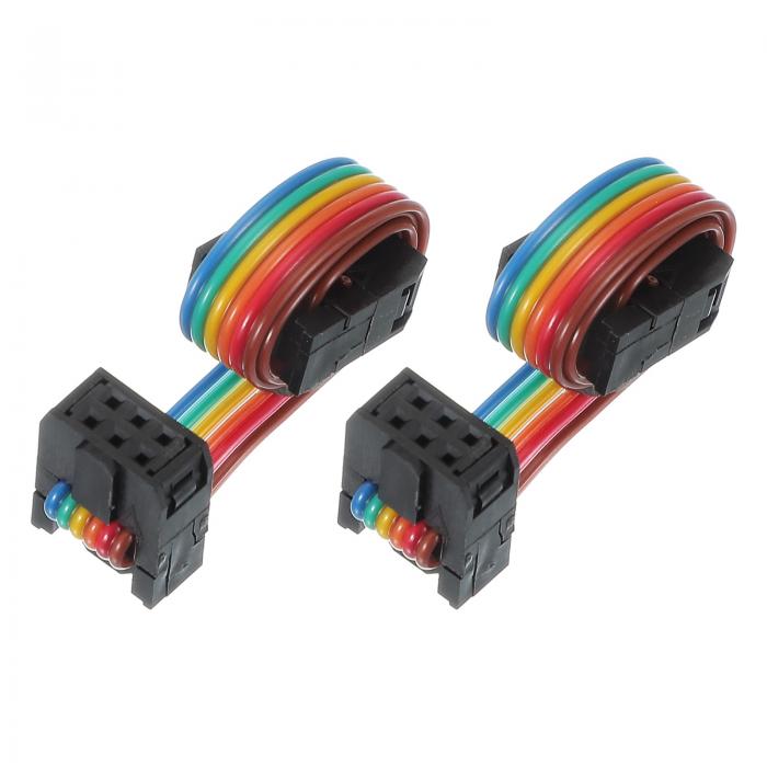 PATIKIL 6 ピン IDCコネクター平リボンケーブル2.54 mmピッチ長さ150 mm幅7.5 mm 2個デュアルロー テー..