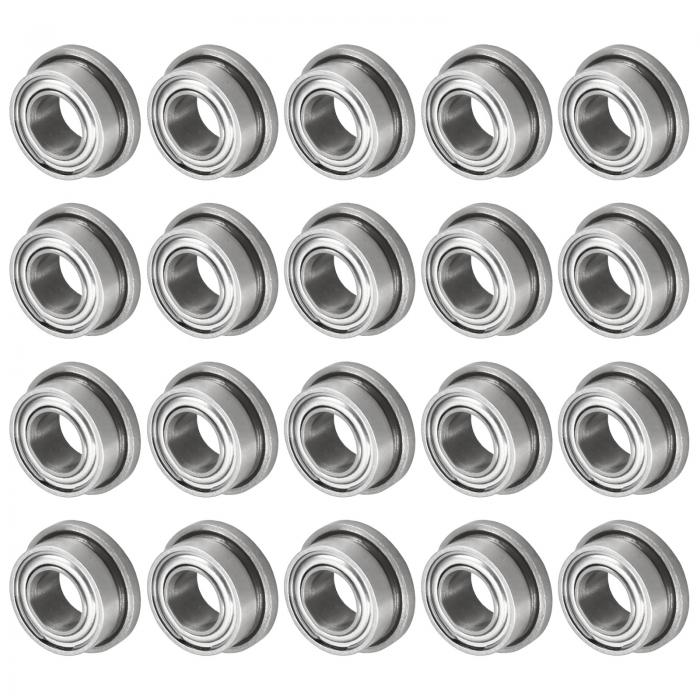 M METERXITY 20個入りFR144ZZフランジ付きボールベアリング 1/8" x 1/4" x 1/9" ダブルメタルシールド ..