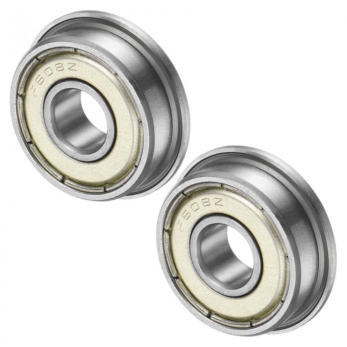 M METERXITY 2個入りF608ZZフランジ付きボールベアリング 8 x 22 x 7mmダブルメタルシールドクロム鋼（..