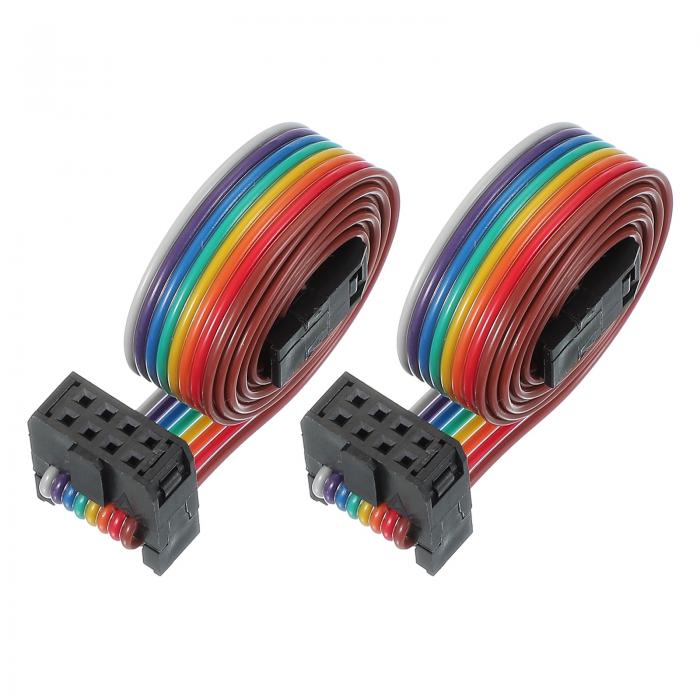 PATIKIL 8 ピン IDCコネクター平リボンケーブル2.54 mmピッチ長さ500 mm幅10 mm 2個デュアルロー テー..