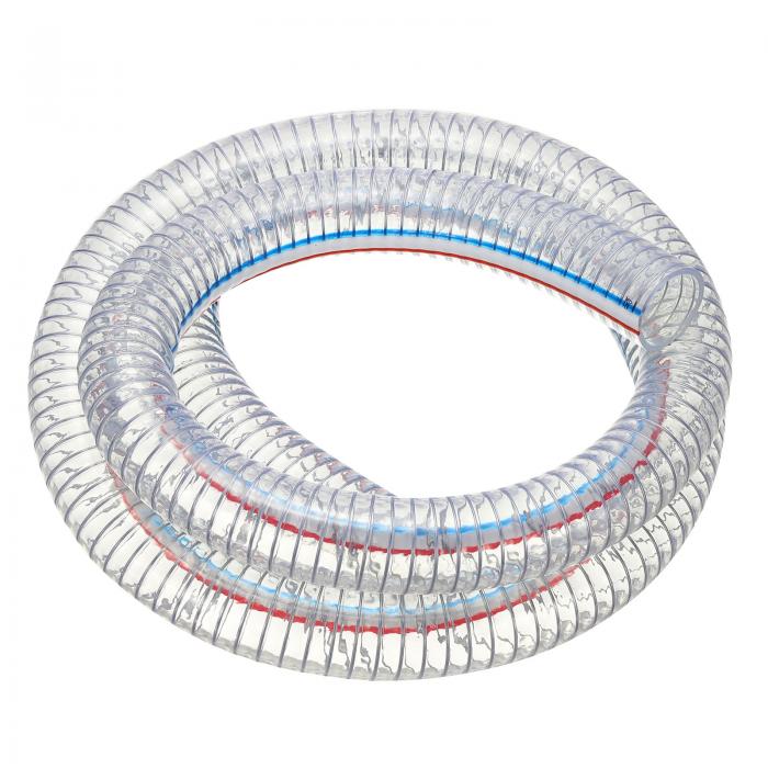 PATIKIL 1.5" ID ワイヤー補強ホース 6.6 フィート PVC ビニール吸引チューブ 高圧化学耐性 螺旋鋼線付..