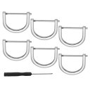 PATIKIL 1-1/4" Dリングねじ込みシャックル 6個 ホースシューU字型Dリング亜鉛合金半円形バックル 財布キーチェーンカラーアクセサリークラフト用交換品 シルバー