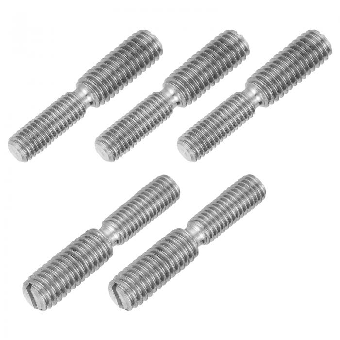 PATIKIL M5x15からM6x15 ダブルエンドスレッドスタッドボルト 家具用ファスナー ため 5個パックスロッ..