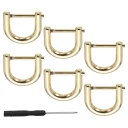 PATIKIL 1/2" Dリングねじ込みシャックル 6個 ホースシューU字型Dリング亜鉛合金半円形バックル 財布キーチェーンカラーアクセサリークラフト用交換品 ライト金色