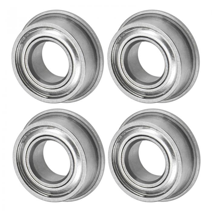 M METERXITY 4パックMF84ZZフランジ付きボールベアリング 4 x 8 x 3 mmダブルメタルシールドクロム鋼（GCr15）フランジリップベアリング ホイールバロー/プリンター/FAX機/電動工具用