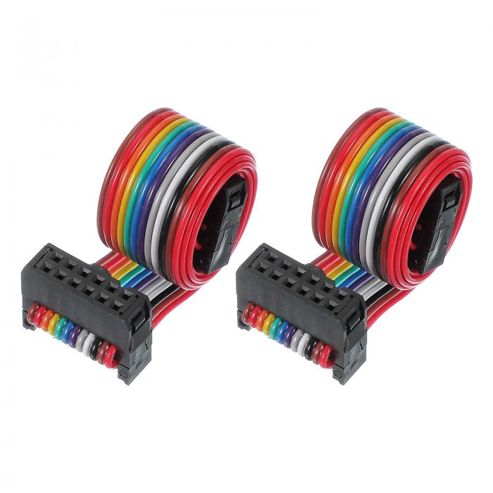 PATIKIL 12 ピン IDCコネクター平リボンケーブル2.54 mmピッチ長さ300 mm幅15 mm 2個デュアルロー テー..