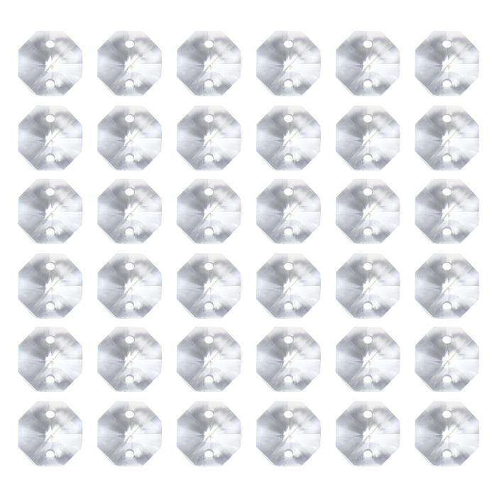 PATIKIL K9水晶オクタゴンビーズ2穴ペンダント、40個入り10mmシャンデリアプリズムパーツ装飾用ハンギ..